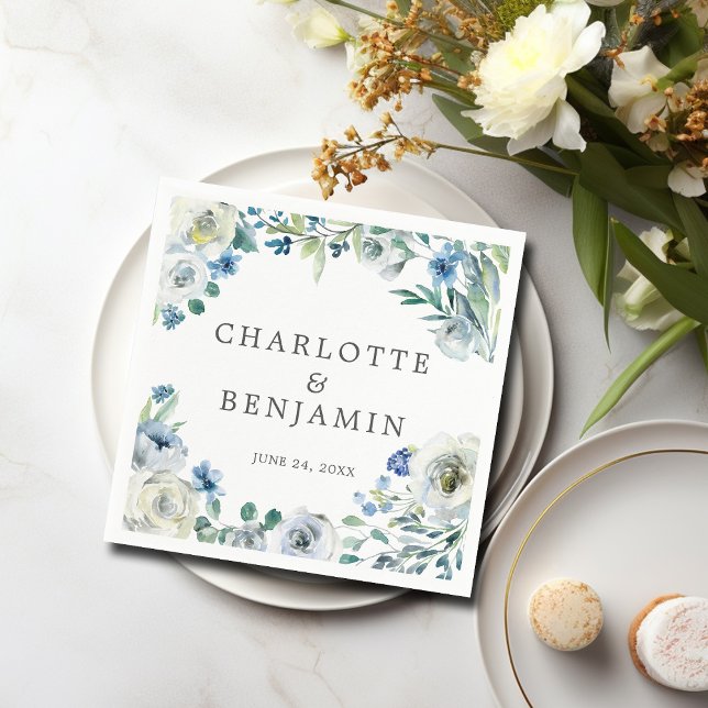 Guardanapo De Papel Casamento de primavera Personalizada Floral de Peô (Criador carregado)