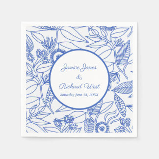 Guardanapo De Papel Casamento de Quadro de Marinho Personalizado Botân
