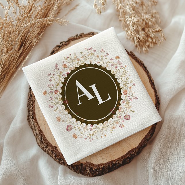 Guardanapo De Papel Casamento de Quadros Antigos Florais do Rococo (Criador carregado)