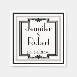 Guardanapo De Papel Casamento de Quadros de Deco de Arte Branca Negra