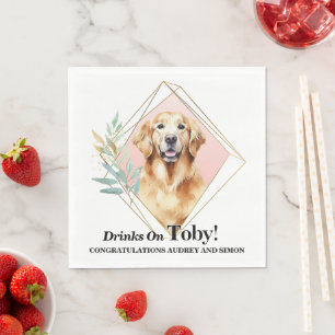 Guardanapo De Papel Casamento De Retriever De ouro Em Nápoles Com Cães
