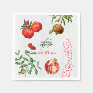 Guardanapo De Papel Casamento de romã-vermelha do Mediterrâneo
