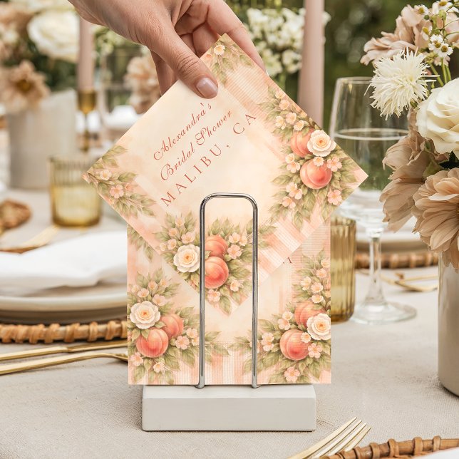 Guardanapo De Papel Casamento de Romance das Flores de Pêssego (Criador carregado)