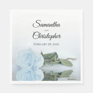 Guardanapo De Papel Casamento de Rosa azul empoeirado Elegante
