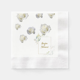 Guardanapo De Papel Casamento de Rosa Branca Elegante Napkins - Person