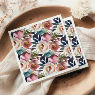 Guardanapo De Papel Casamento de Rosa Dark Romântica Chic Elegant