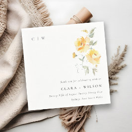 Guardanapo De Papel Casamento de Rosa de Flores de de Cor Verde Amarel