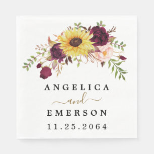 Guardanapo De Papel Casamento de Rosa de Península de Sunflower Burgu