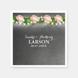 Guardanapo De Papel Casamento de Rosa de quadro chalkboard Napkin