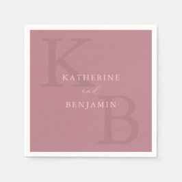 Guardanapo De Papel Casamento de Rosa Monograma Mínimo Moderno