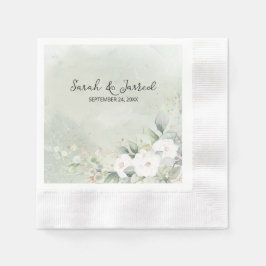 Guardanapo De Papel Casamento de Rosas Brancas Eucalyptus Deixa