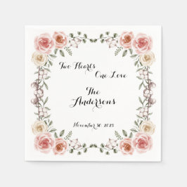 Guardanapo De Papel Casamento de Rosas de Bares Rústicos com Amor