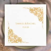 Casamento de Rosas Ouros Desenhados Personalizados