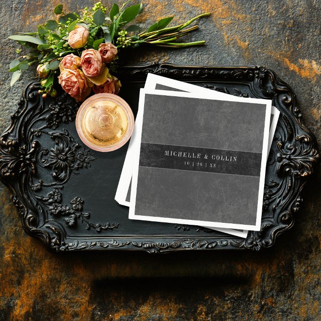 Guardanapo De Papel Casamento de Rosas Pretos Góticos Raven e Pretos (Criador carregado)