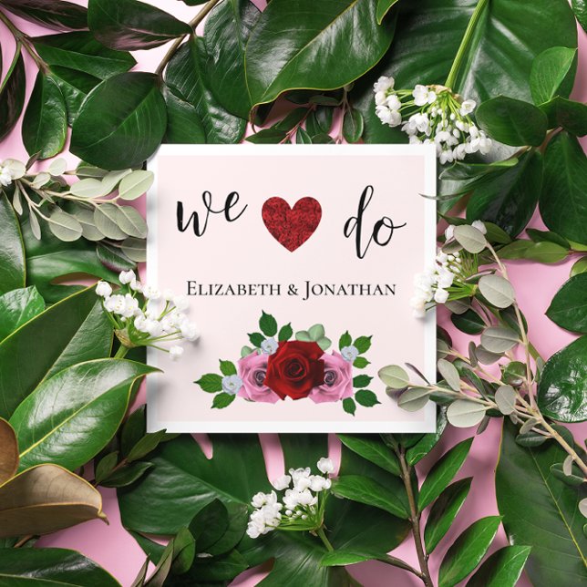 Guardanapo De Papel Casamento de Rosas Vermelhas e Rosa (Criador carregado)