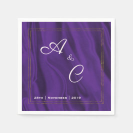 Guardanapo De Papel Casamento de Roxo da Seda Monograma