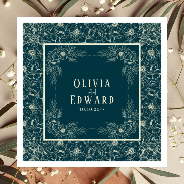 Guardanapo De Papel Casamento de Sangue do Ouro Elegante (Criador carregado)