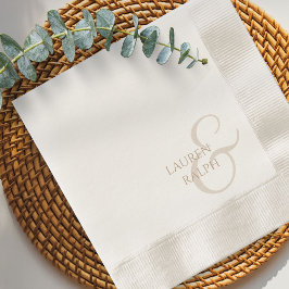 Guardanapo De Papel Casamento de Script Chic & Elegant Taupe