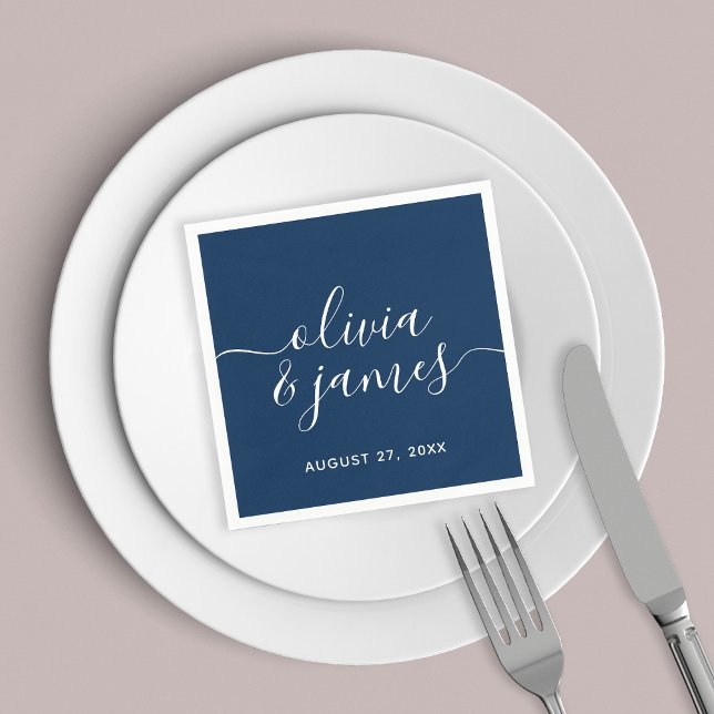 Guardanapo De Papel Casamento de Script de Caligrafia Editável (Criador carregado)