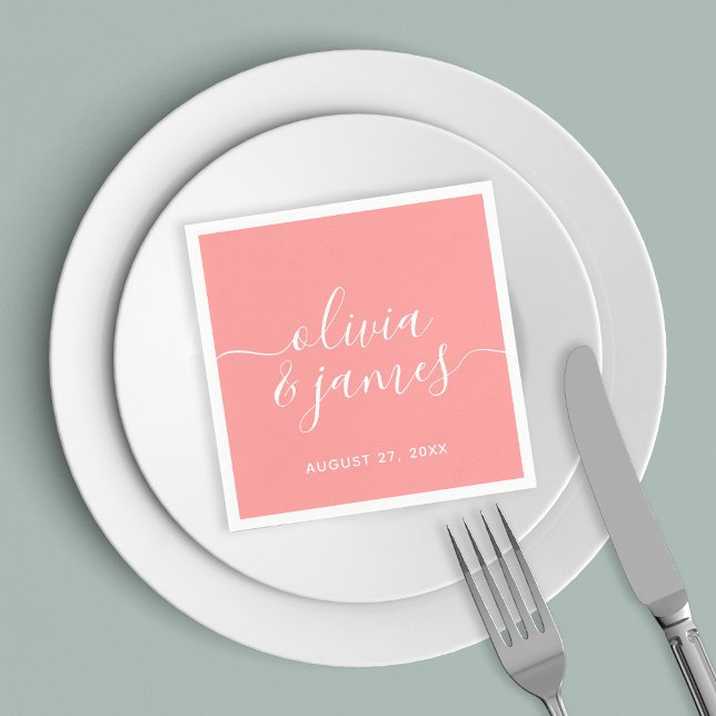 Guardanapo De Papel Casamento de Script de Caligrafia Editável (Criador carregado)