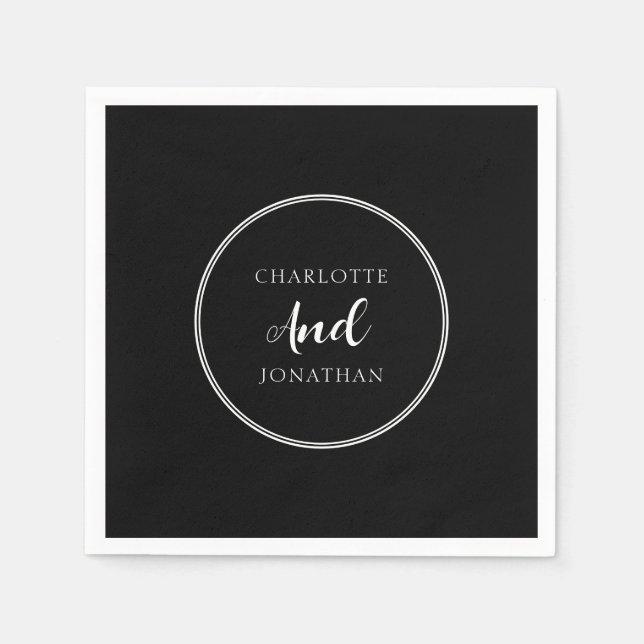 Guardanapo De Papel Casamento de Script de Caligrafia Elegante Chic Mi (Frente)