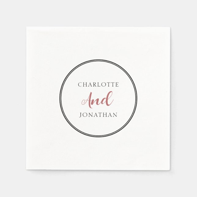 Guardanapo De Papel Casamento de Script de Caligrafia Elegante Chic Mi (Frente)