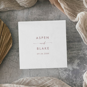 Guardanapo De Papel Casamento de Script Dourado Moderno Rosa, Napkins