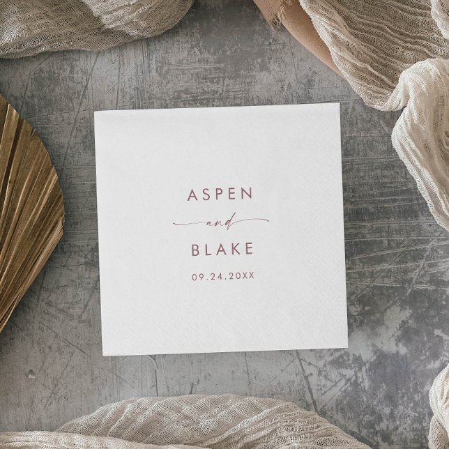 Guardanapo De Papel Casamento de Script Dourado Moderno Rosa, Napkins (Criador carregado)