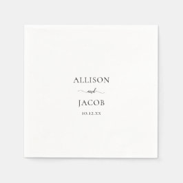 Guardanapo De Papel Casamento de Script Preto Elegante