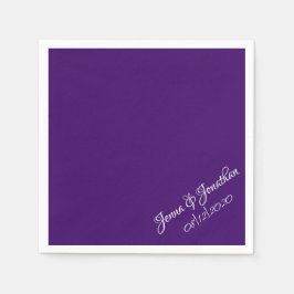 Guardanapo De Papel Casamento de Script Purple Elegante