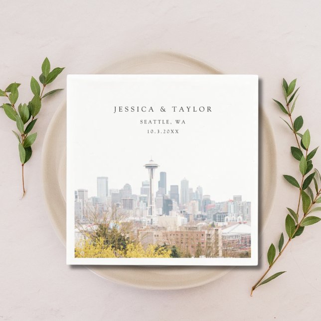 Guardanapo De Papel Casamento de Seattle Coquetel Personalizado Napkin (Seattle Wedding Napkin)