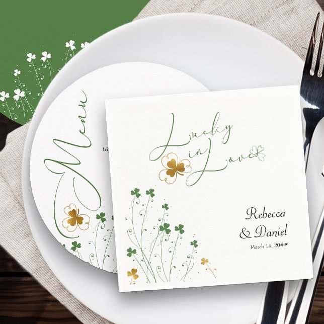 Guardanapo De Papel Casamento de Shamrock Wildflower com sorte (Wedding Napkin from my Shamrock Wildflower Collection)