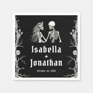 Guardanapo De Papel Casamento de Skeletons do Dia das Bruxas de Gótico