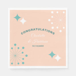 Guardanapo De Papel Casamento de Starburst Atômico do Meio século Mode