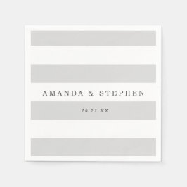Guardanapo De Papel Casamento de Stripes de Prata