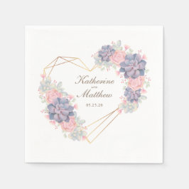 Guardanapo De Papel Casamento de Succulents de Aquarela