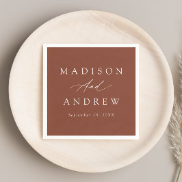 Guardanapo De Papel Casamento de Terracotta da Calliografia Elegante