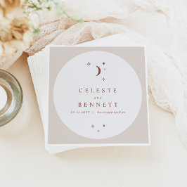 Guardanapo De Papel Casamento de Terracotta de Boho Moon & Stars
