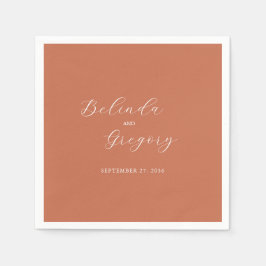 Guardanapo De Papel Casamento de Terracotta Elegant Script Calliografi