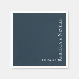 Guardanapo De Papel Casamento de Texto Azul com Marinho Moderno Náutic