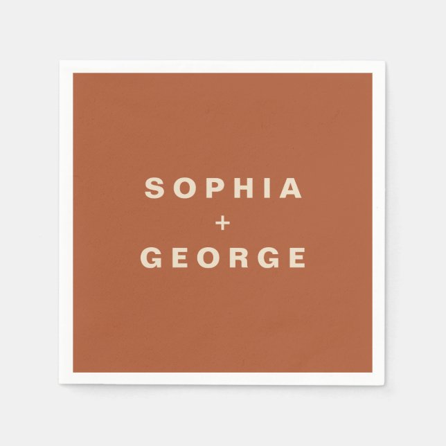 Guardanapo De Papel Casamento de Toneladas Moderno Boho Jewel Earth (Frente)