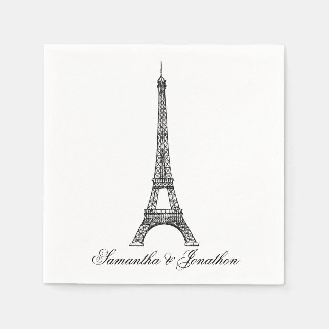 Guardanapo De Papel Casamento de Torre Eiffel Parisiense - Napkins Per (Frente)