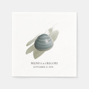 Guardanapo De Papel Casamento de Traço Clam Watercolor