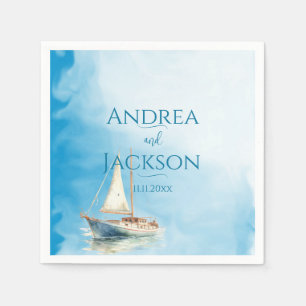 Guardanapo De Papel Casamento de veleiro com aquarela