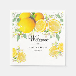 Guardanapo De Papel Casamento de Verão com Lemon Boho Moderno