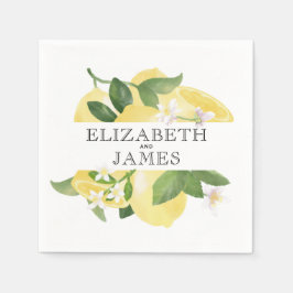 Guardanapo De Papel Casamento de Verão com Lemon, na Rústica Moderna