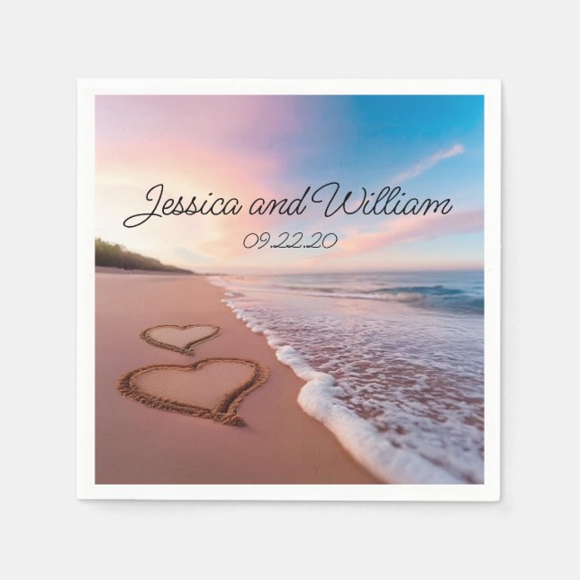 Guardanapo De Papel Casamento de Verão de Bela (Frente)