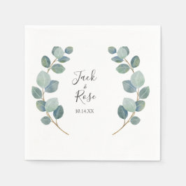 Guardanapo De Papel Casamento de Verão de Eucalyptus Greenery Rustic.