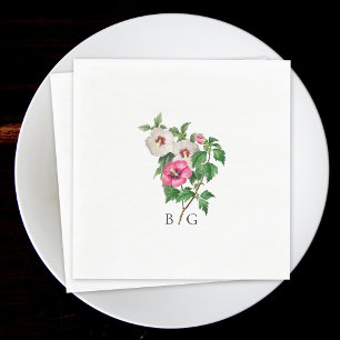 Guardanapo De Papel Casamento de Verão de Hibiscus Tropical Watercolor