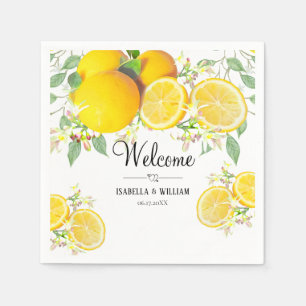 Guardanapo De Papel Casamento de Verão de Lemon Boho Moderno